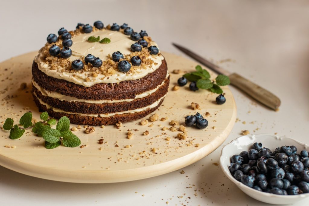 Carrot Cake with Blueberries