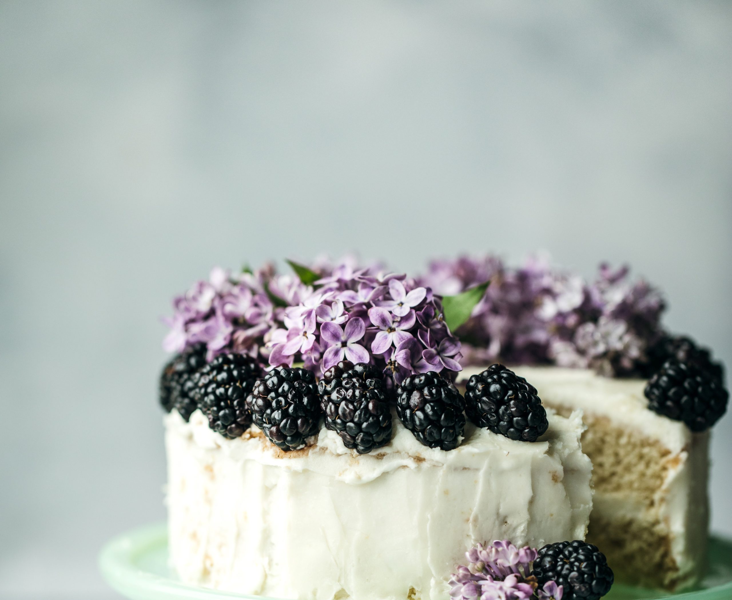 Soft Moist Vanilla Cake with berries decoration